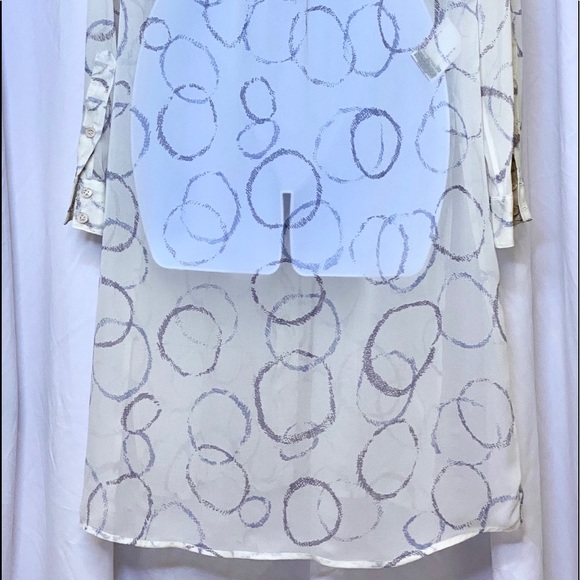 BCBGMaxAzria Cream Sheer Shirt dress - Picture 3 of 3
